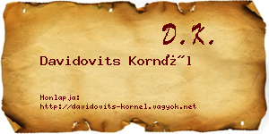 Davidovits Kornél névjegykártya